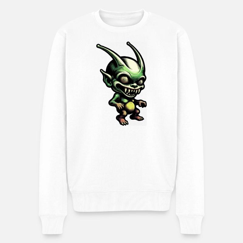 Green Goblin im Retro-Comic-Stil - Männer Premium Bio Pullover - Weiß
