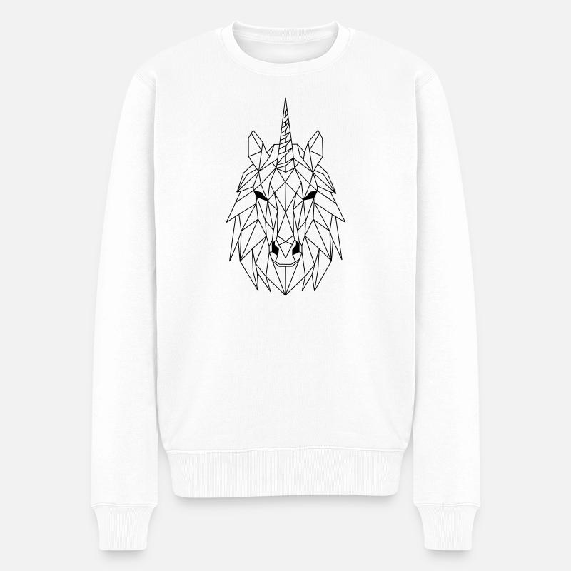 Polygone licorne - Pull Premium bio Homme - blanc