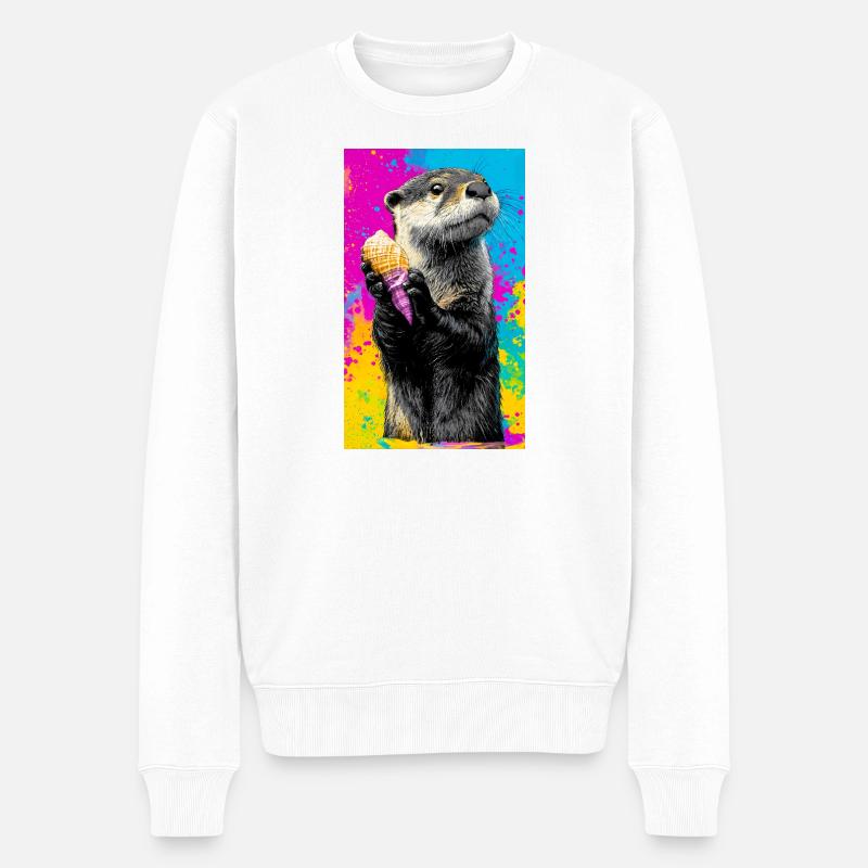 Otter - Männer Premium Bio Pullover - Weiß
