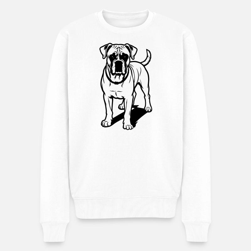 Boxerhund - Männer Premium Bio Pullover - Weiß