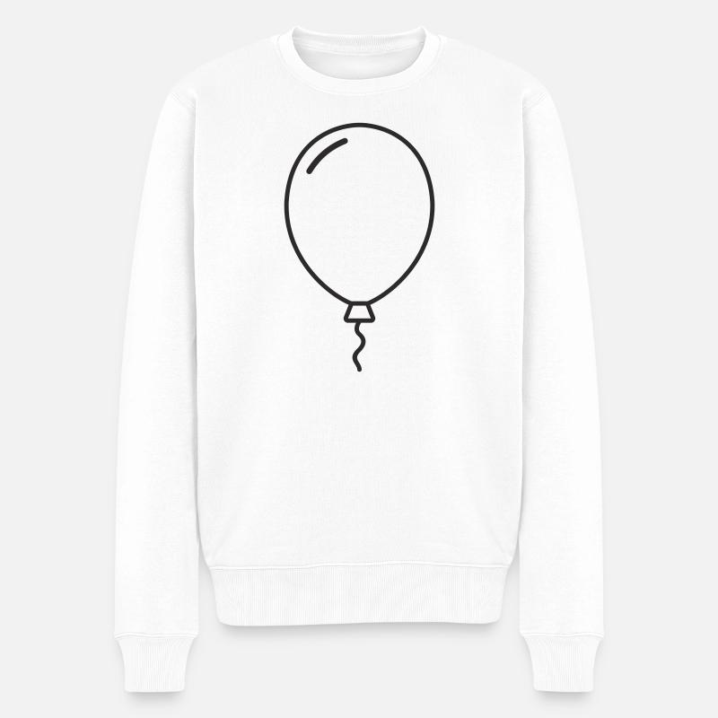 Luftballon – Party, Leichtigkeit & Gute Laune - Männer Premium Bio Pullover - Weiß