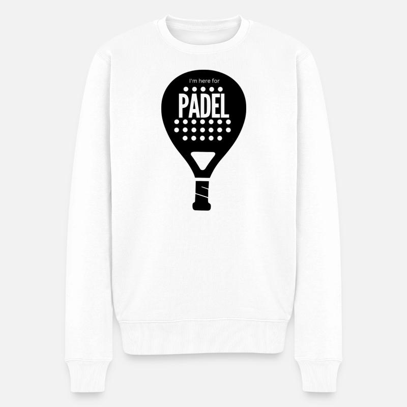 Padel Fokus Dunkles Motiv - Männer Premium Bio Pullover - Weiß