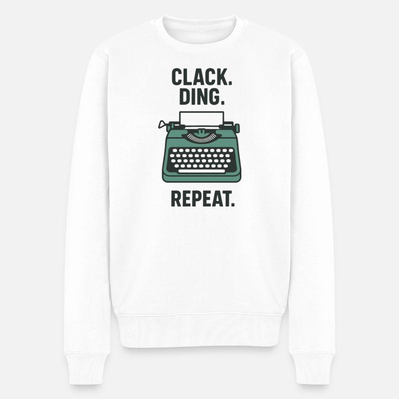 Klack Ding Repeat | Machine à écrire - Pull Premium bio Homme - blanc