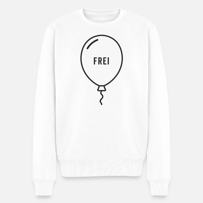 Frei – Luftballon Motiv mit Leichtigkeit - Männer Premium Bio Pullover - Weiß
