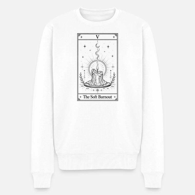 Burnout doux | Carte de tarot - Pull Premium bio Homme - blanc