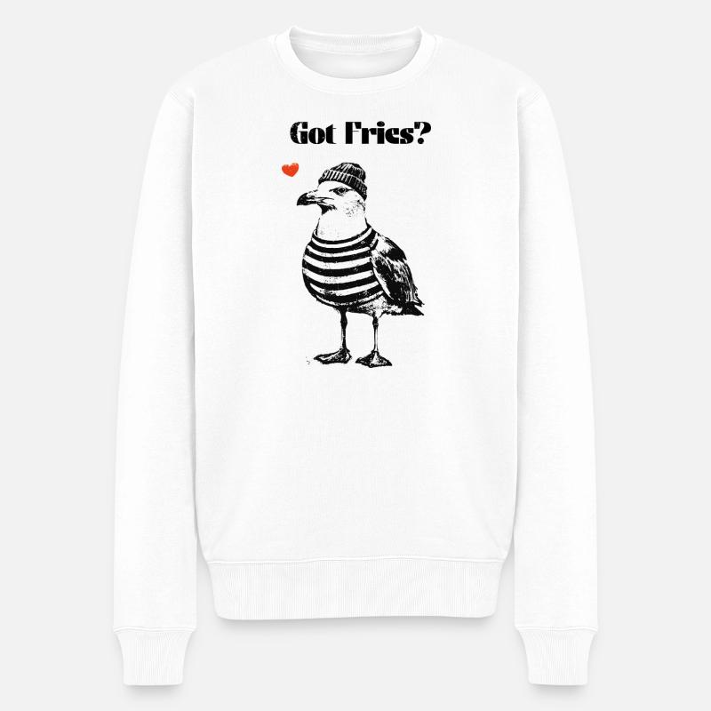 Got Fries? Möwe - Männer Premium Bio Pullover - Weiß