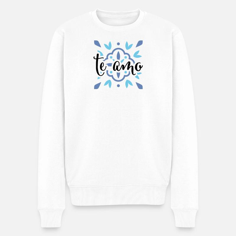 te amo - Männer Premium Bio Pullover - Weiß