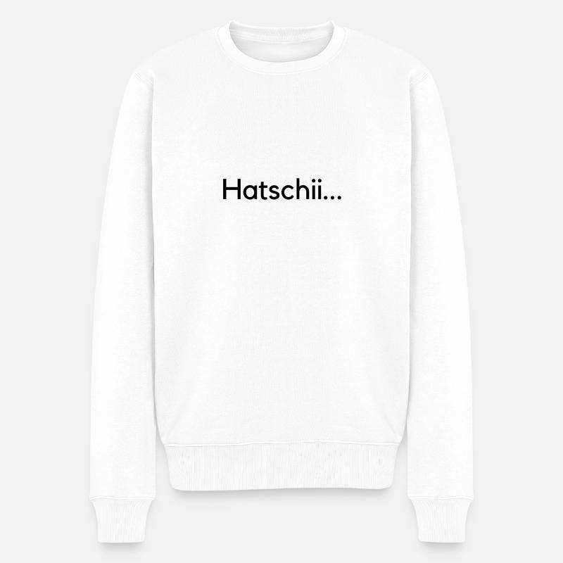 hatschi... gsundheit..schwitzerdütsch - Männer Premium Bio Pullover - Weiß