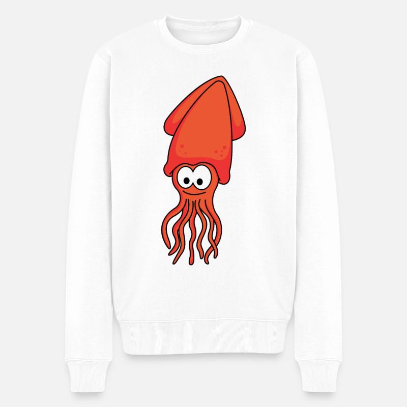 Squid Comic Animal - Pull Premium bio Homme - blanc