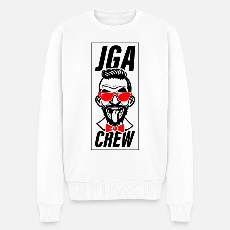 Junggesellen Abschied Crew Jga - Männer Premium Bio Pullover - Weiß