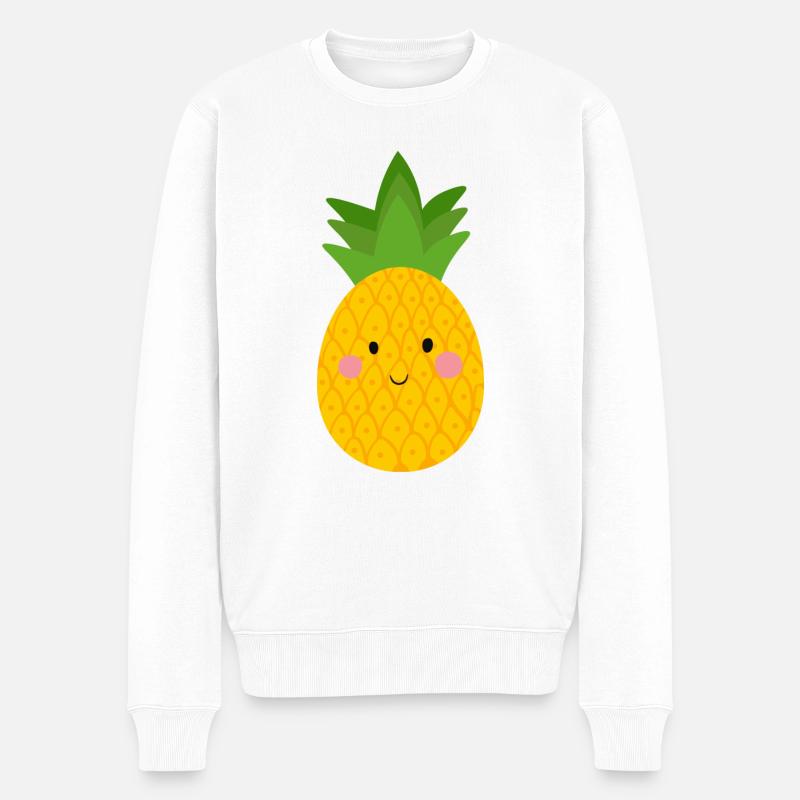 Ananas - Männer Premium Bio Pullover - Weiß