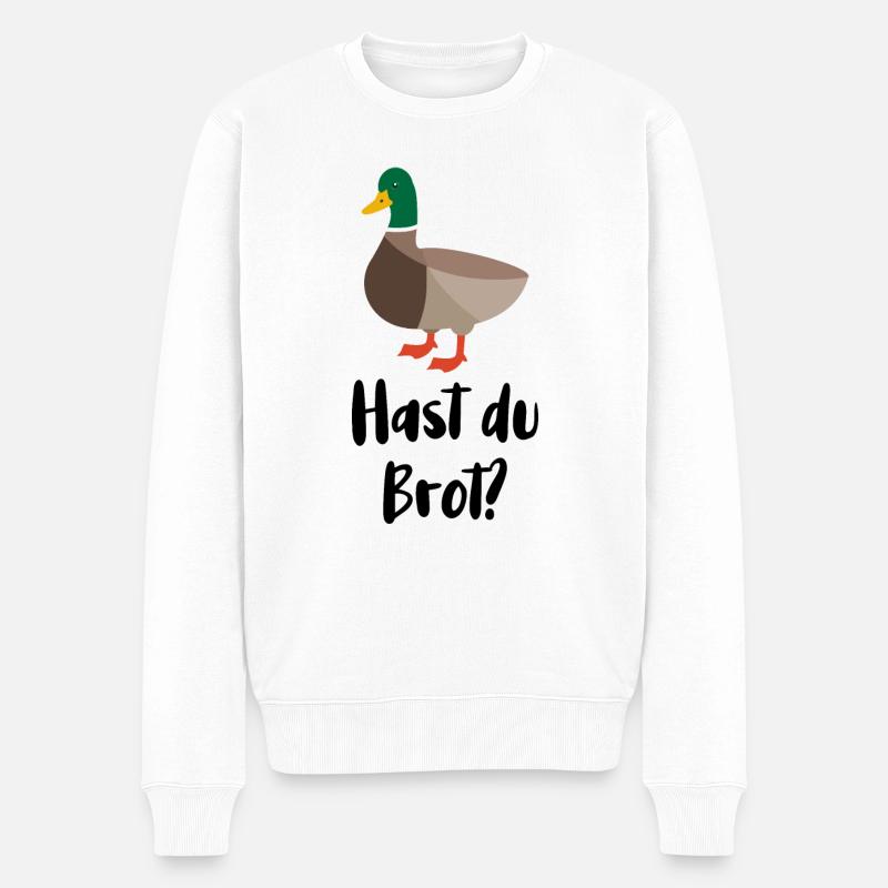 Hast du Brot? - Männer Premium Bio Pullover - Weiß