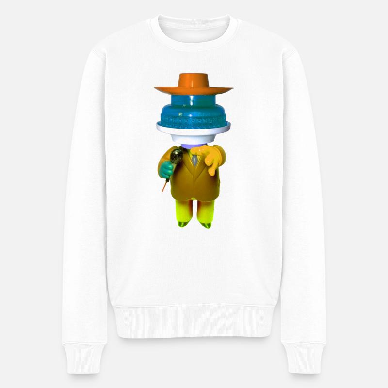 70' Disco Mann - Männer Premium Bio Pullover - Weiß