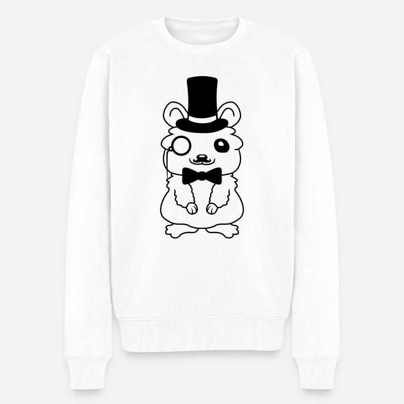 Cylinder Hat Hamster Lord - Pull Premium bio Homme - blanc