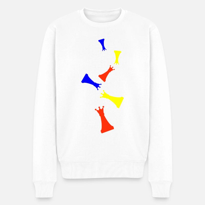 Reine des pièces d’échecs - Pull Premium bio Homme - blanc