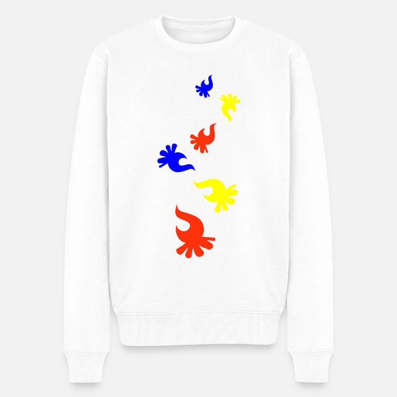 Lagerfeuer Bunt - Männer Premium Bio Pullover - Weiß