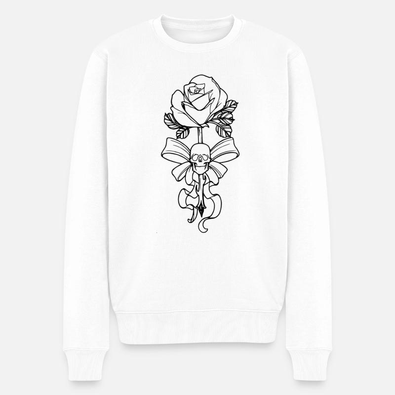 tete de mort - Pull Premium bio Homme - blanc