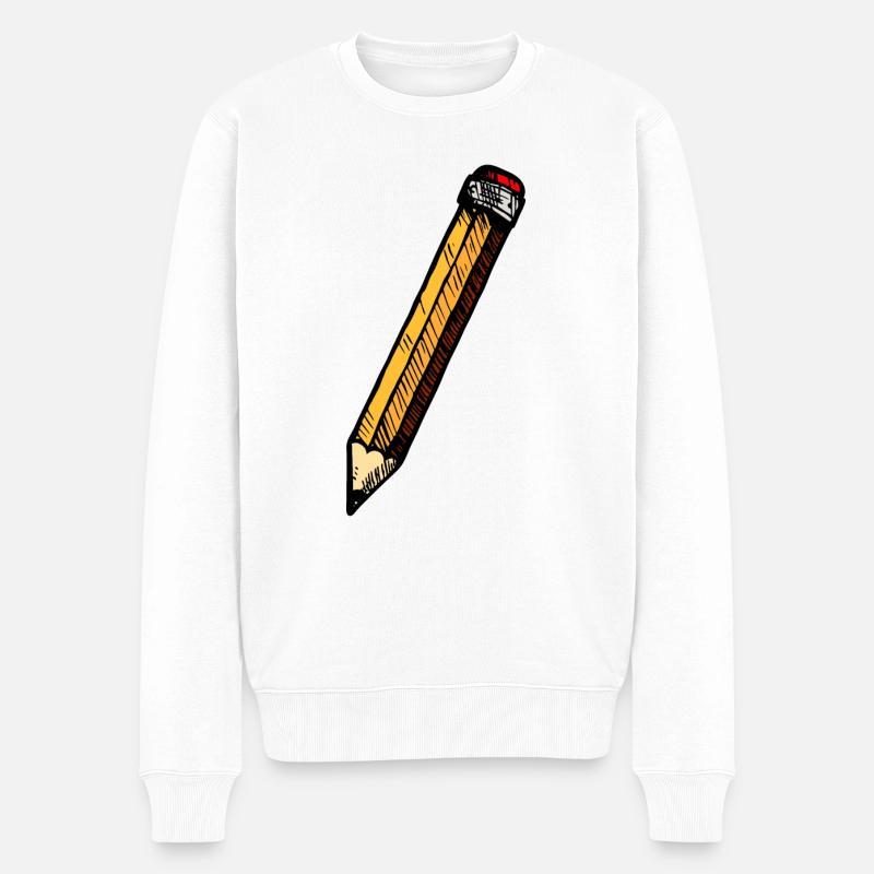 Bleistift Skizze Hand gezeichnet - Männer Premium Bio Pullover - Weiß