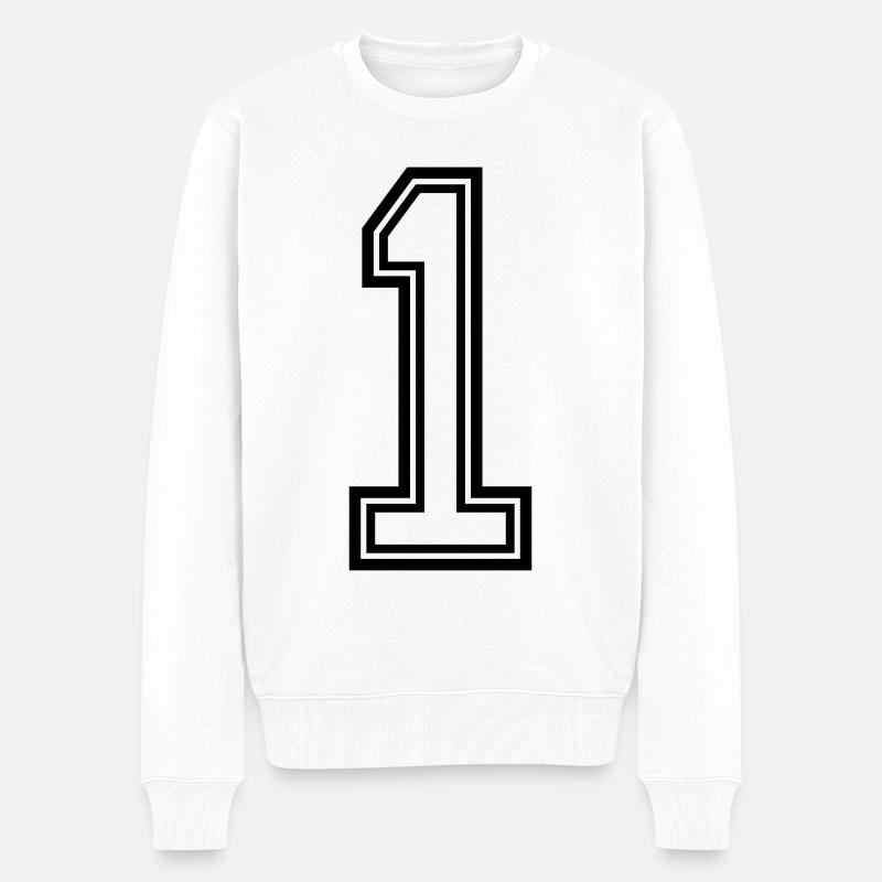 1 symbole numérique - Pull Premium bio Homme - blanc