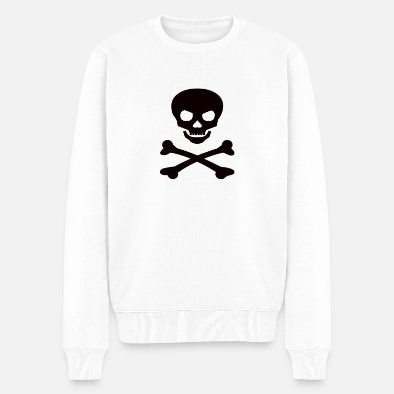 Crâne de drapeau pirate - Pull Premium bio Homme - blanc