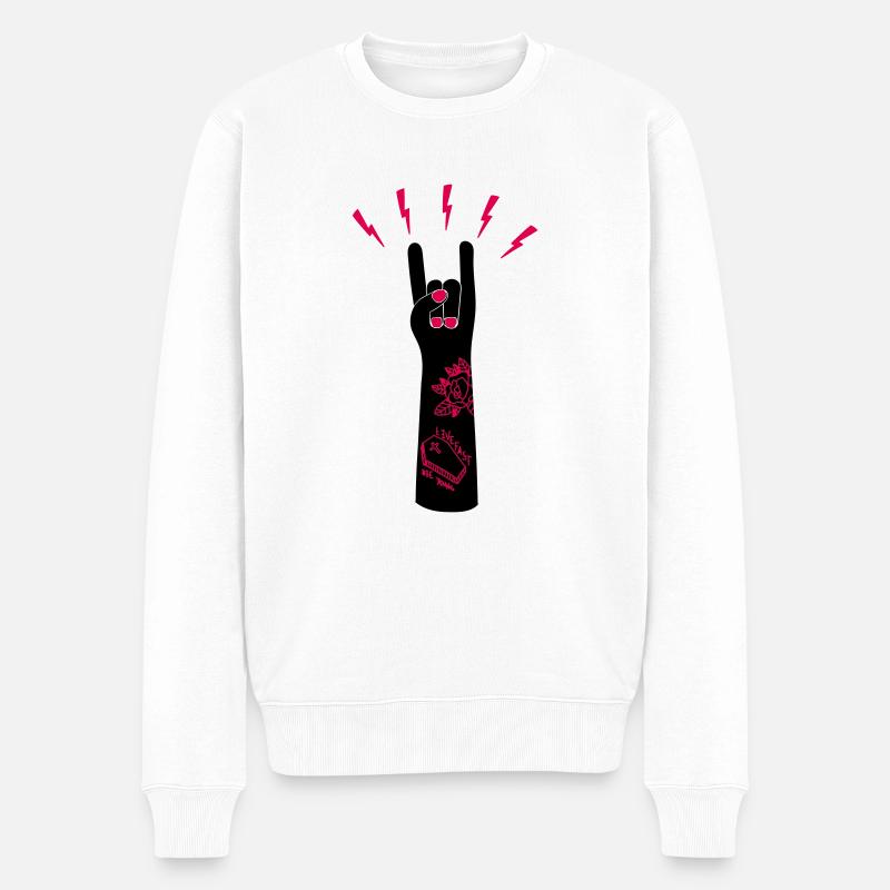 Rock ’n’ Roll - Männer Premium Bio Pullover - Weiß