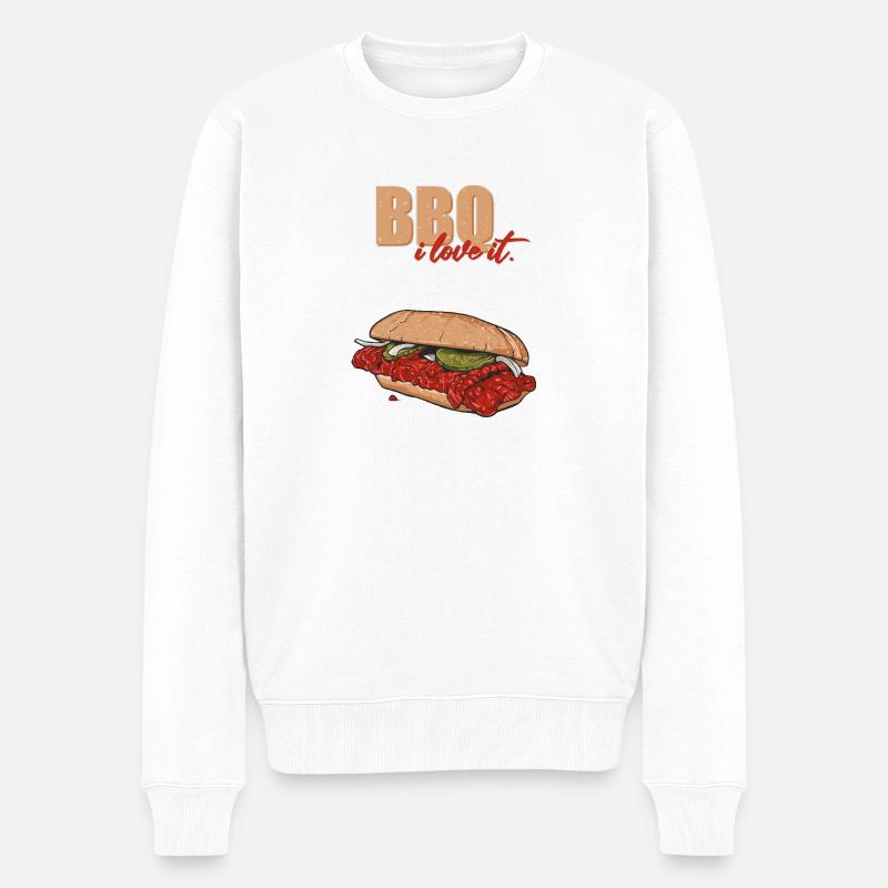 BBQ // Illustration - Pull Premium bio Homme - blanc