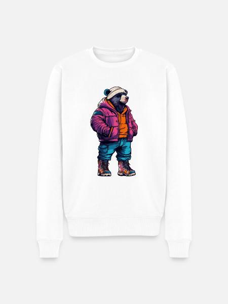 Bear Funny Winter - Men's Premium Organic Jumper - white