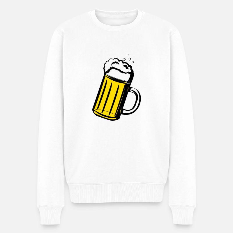 Bier - Männer Premium Bio Pullover - Weiß