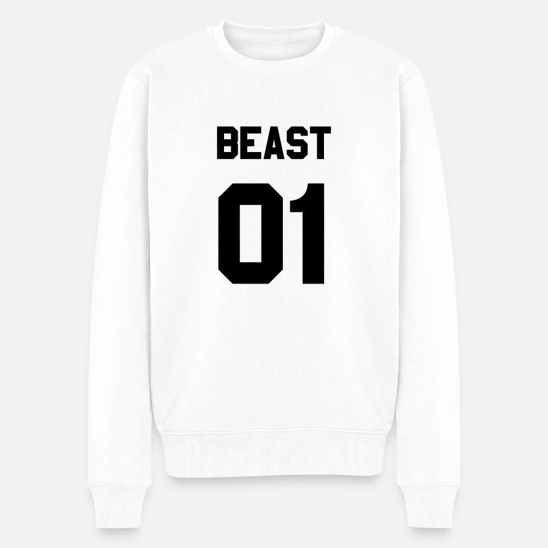Beast 01 - Männer Premium Bio Pullover - Weiß