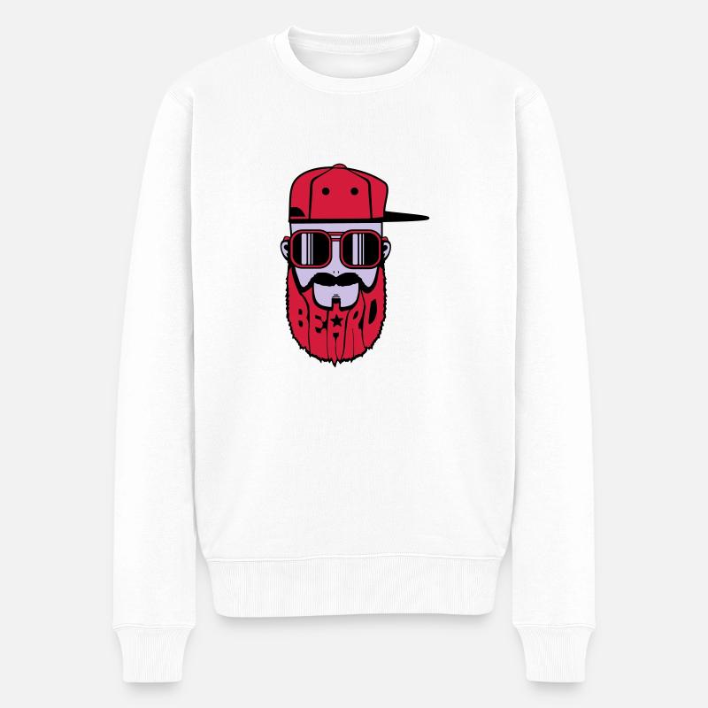 logo beard hiphop - Pull Premium bio Homme - blanc