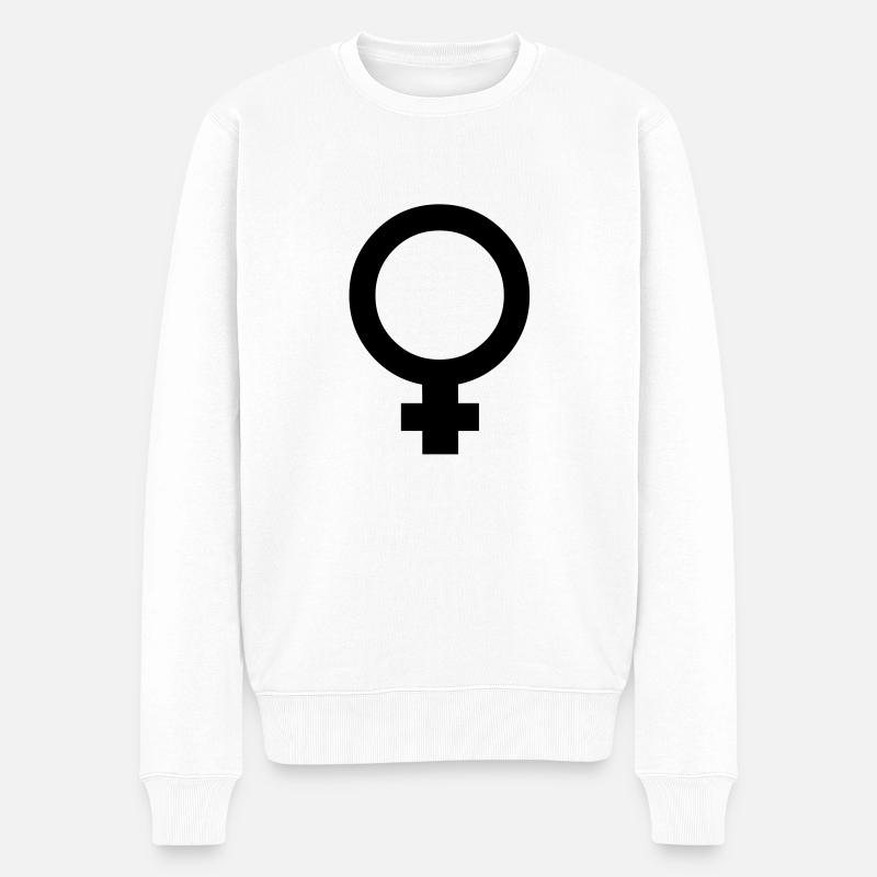 Weiblich Symbol - Männer Premium Bio Pullover - Weiß