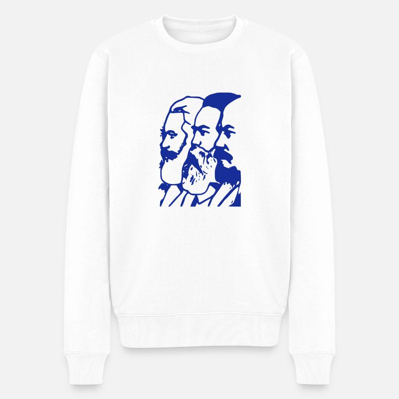 marx/engels/lenin - Männer Premium Bio Pullover - Weiß