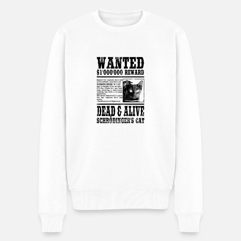 le chat de schrödinger noir - Pull Premium bio Homme - blanc