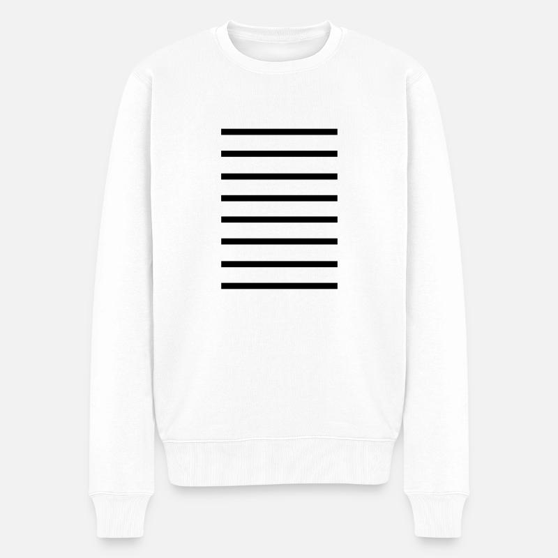 Linien - Männer Premium Bio Pullover - Weiß