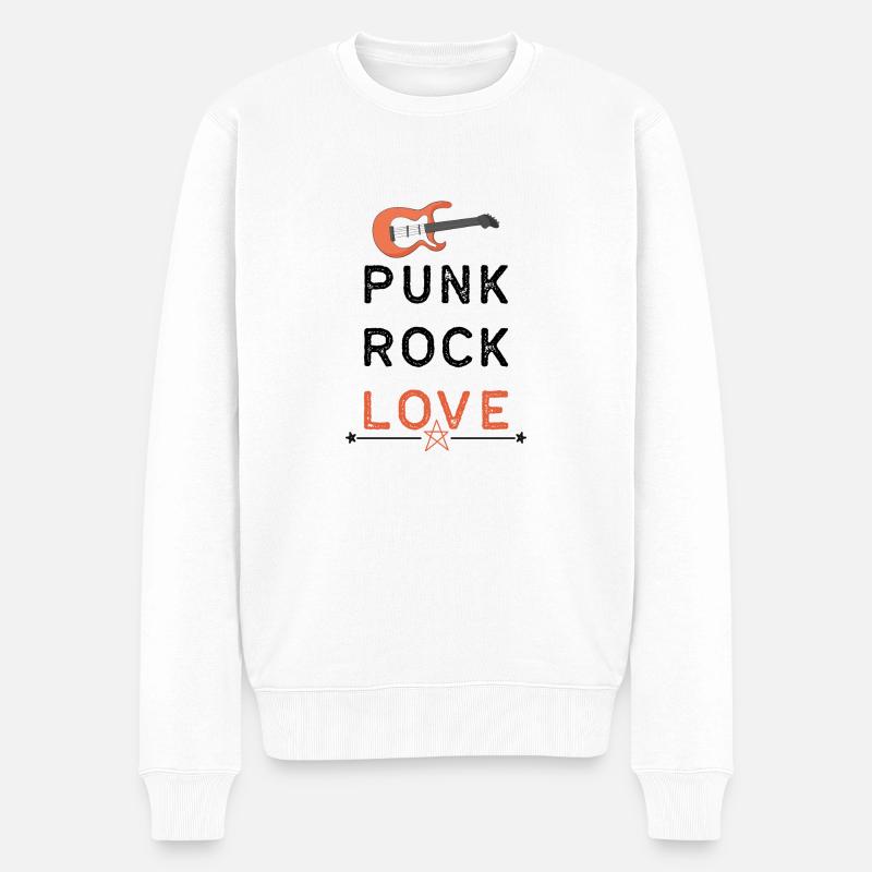 rock - Männer Premium Bio Pullover - Weiß