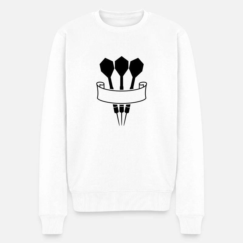 Darts Banner Logo - Pull Premium bio Homme - blanc
