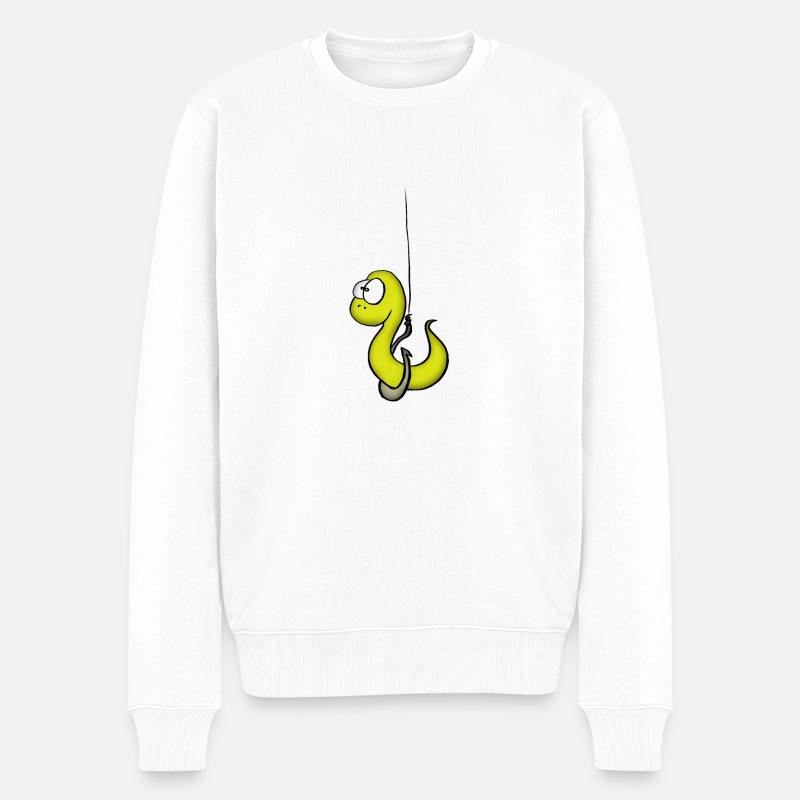 worm - Männer Premium Bio Pullover - Weiß