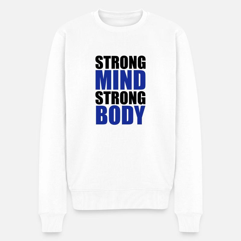 Strong - Männer Premium Bio Pullover - Weiß