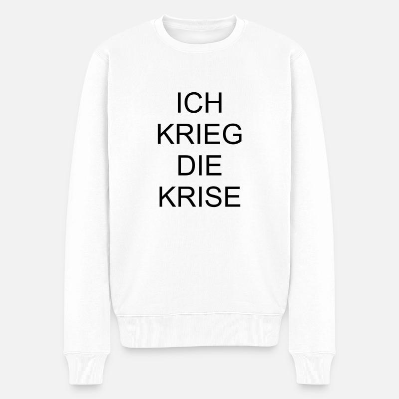Krise - Männer Premium Bio Pullover - Weiß
