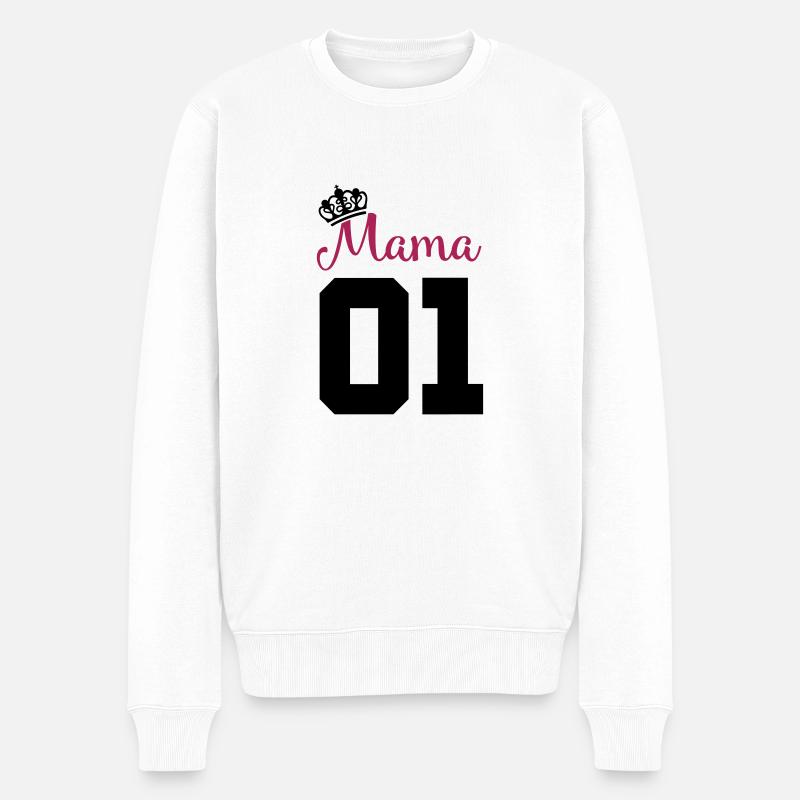 mama 01 - Männer Premium Bio Pullover - Weiß