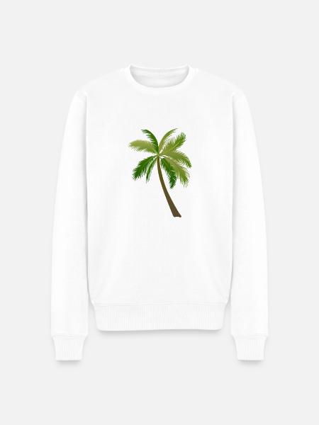 palm tree palm palms - Men's Premium Organic Jumper - white