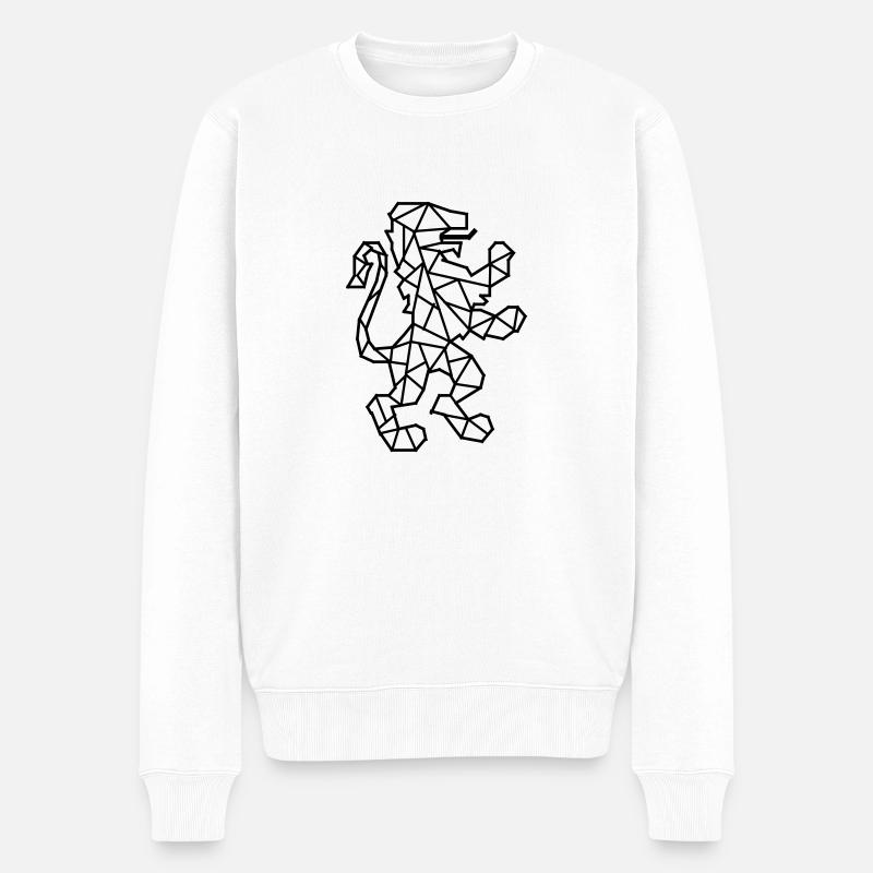 Löwe Wappen - Männer Premium Bio Pullover - Weiß