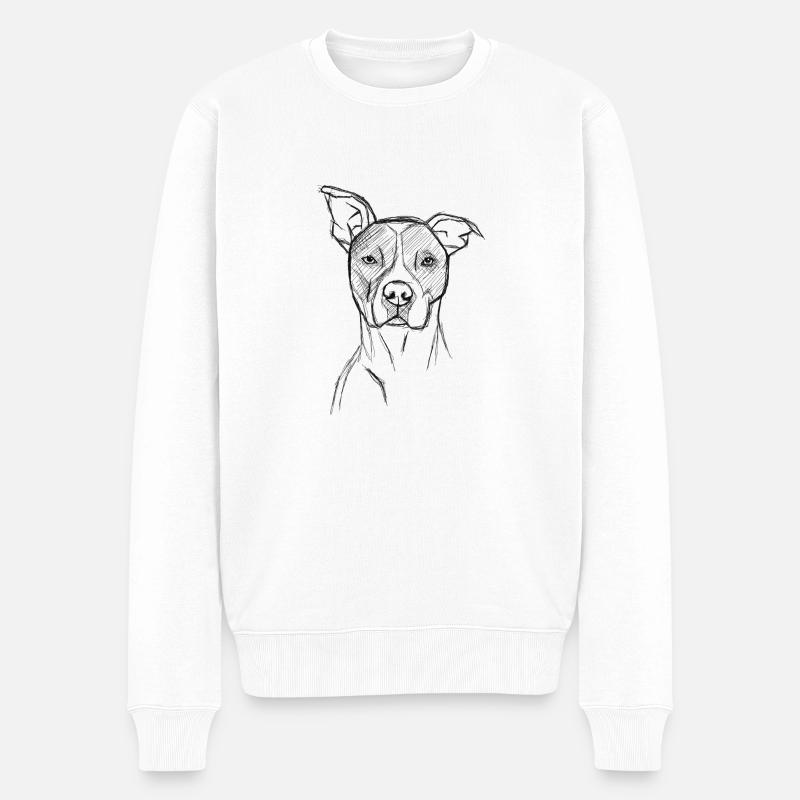 Hündchen - Männer Premium Bio Pullover - Weiß