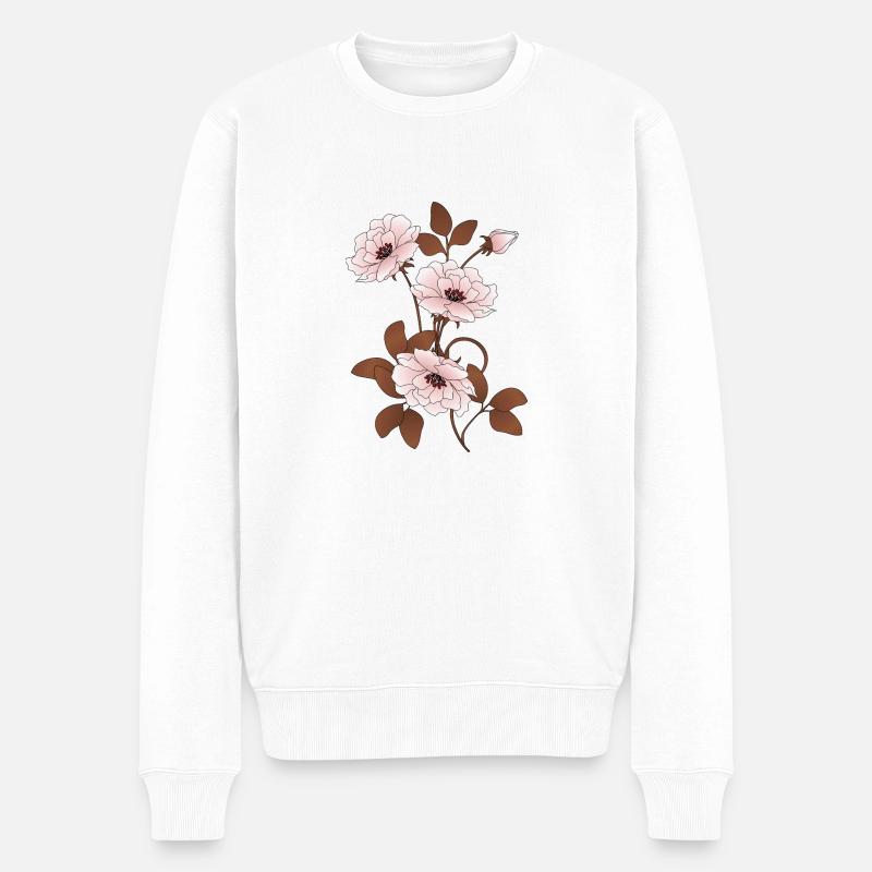 Fleurs - Pull Premium bio Homme - blanc