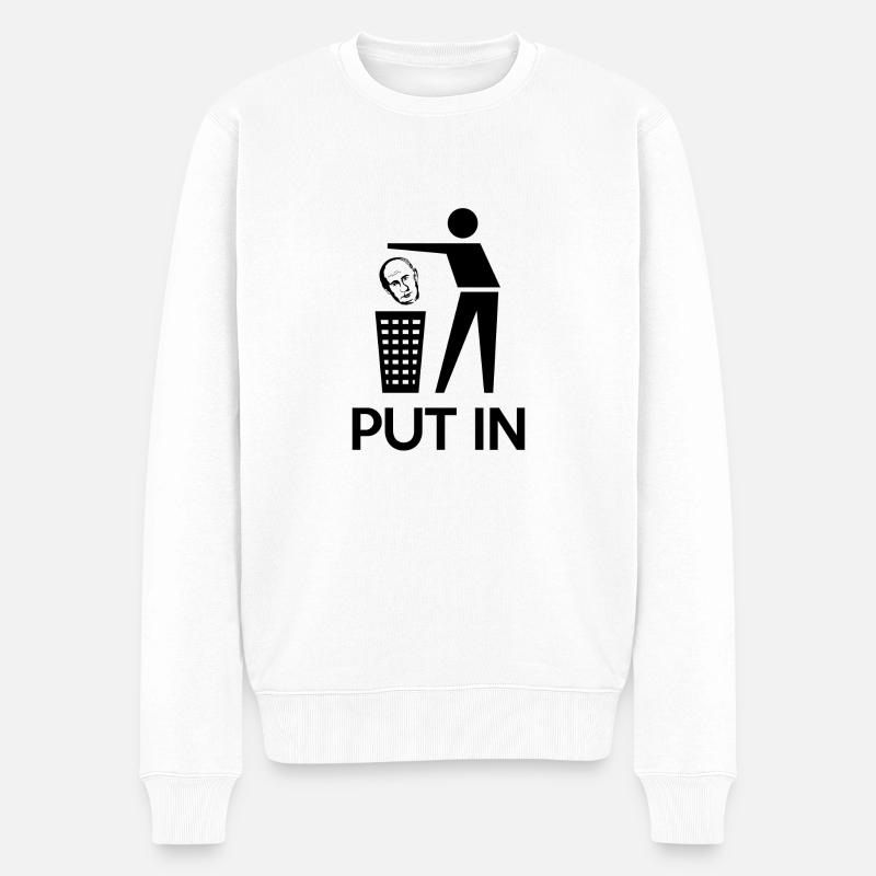 PUT IN ( ANTI WAR SYMBOL ) - Männer Premium Bio Pullover - Weiß