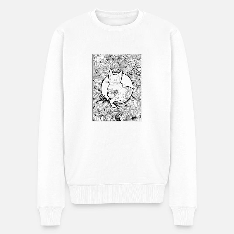 Chat nature - Pull Premium bio Homme - blanc