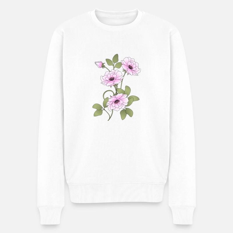 Fleur - Pull Premium bio Homme - blanc