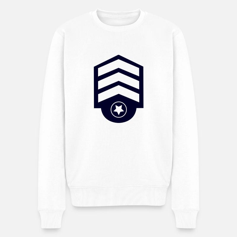 Abzeichen - Männer Premium Bio Pullover - Weiß