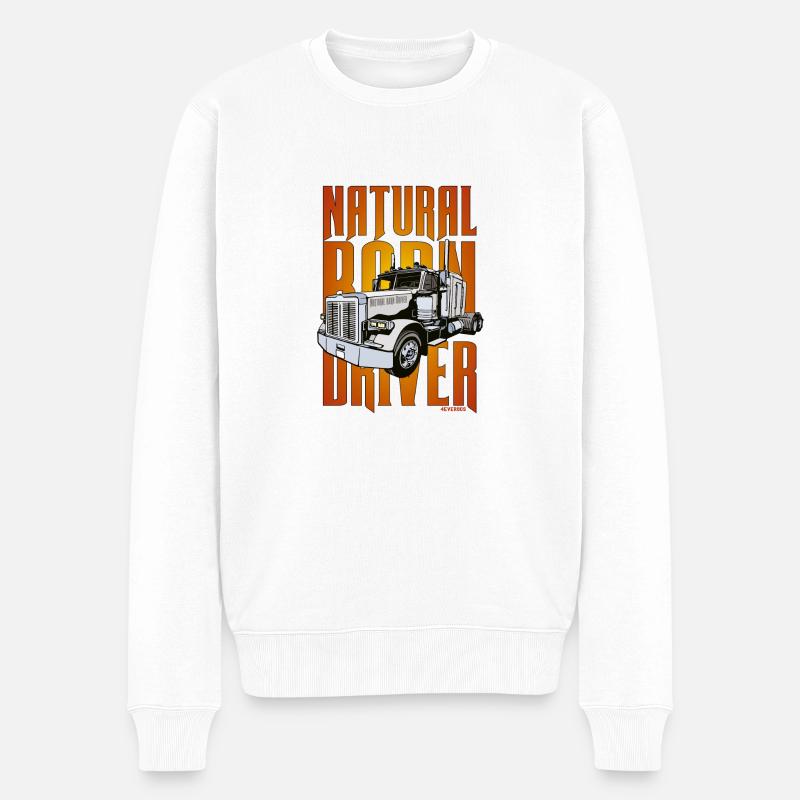 NaturalBornDriver - Männer Premium Bio Pullover - Weiß