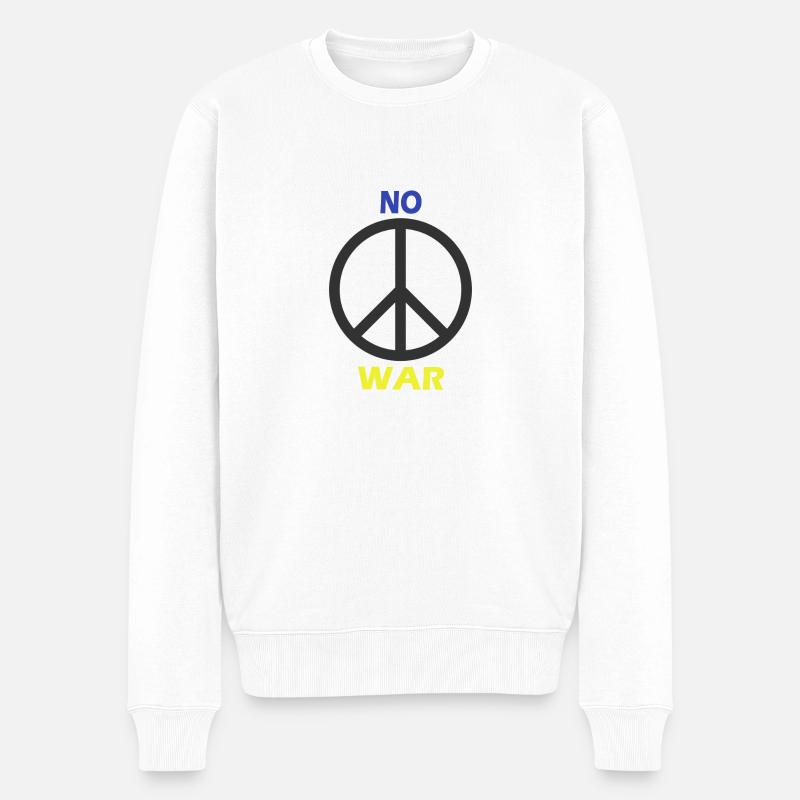 No WAR! - Männer Premium Bio Pullover - Weiß